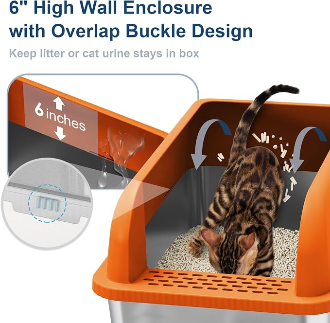 Enclosed Stainless Steel Litter Box - Image 2