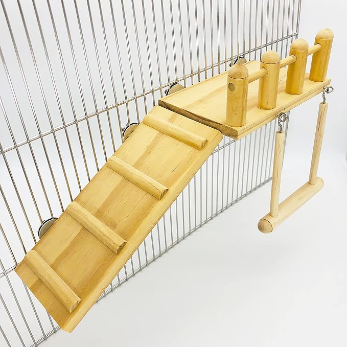Parrot Climbing Ladder, Bird Wooden Playground - Image 4