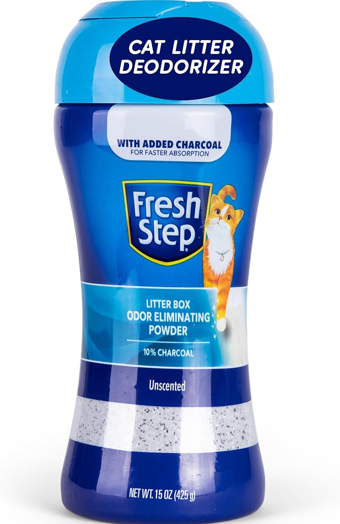 Fresh Step Litter Box Charcoal Odor Eliminator Powder, Cat Litter Deodorizer by FreshStep