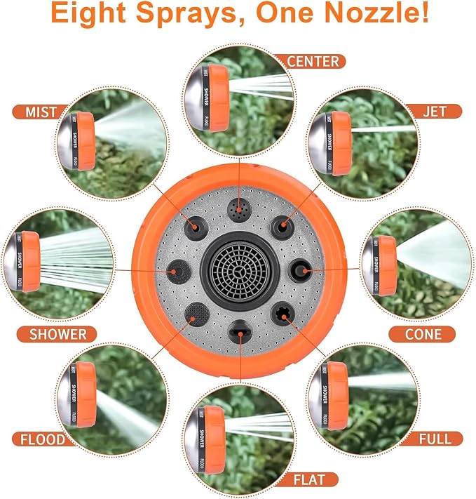 Dog Wash Hose Attachment, 8 in 1 Garden Hose Nozzle Sprayer - Image 2