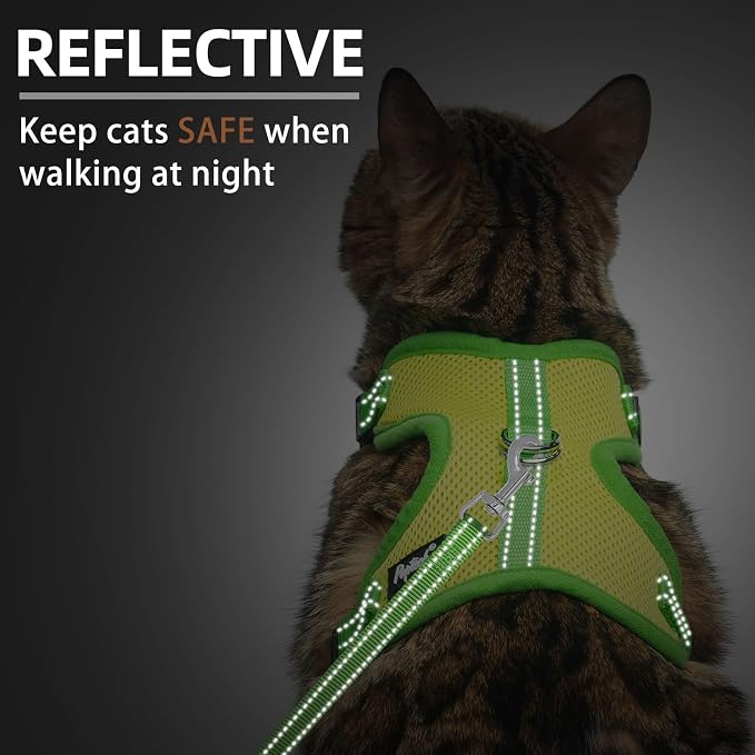 PUPTECK Cat Harness and Leash Set Escape Proof, Reflective Adjustable Soft Mesh - Image 5