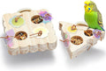 2Pcs Wooden Small Bird Foraging Toys, Interactive Parakeet Foraging Toys by Jevnd