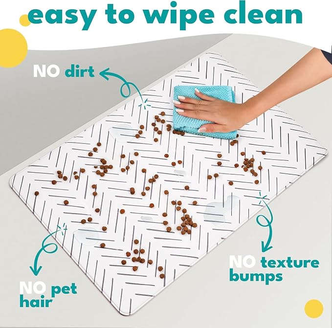NALALAS Dog Mat for Food and Water, Cat Feeding Mat | Waterproof Dog Bowl Mat | - Image 4
