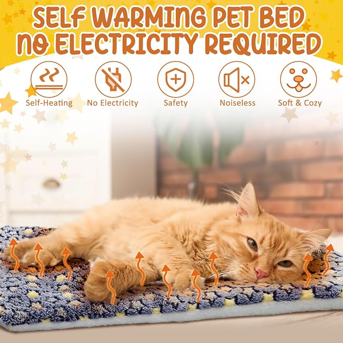 VitalCozy 2 Pack Self Warming Cat Mat Self Heating Pad Bed Reversible Machine - Image 3
