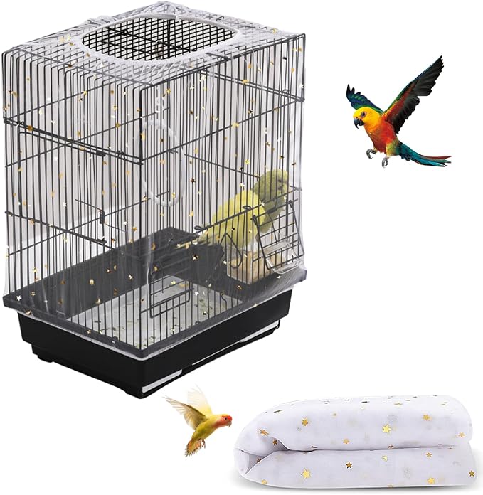 Bird Cage Seed Catcher, Seed Catcher Guard Net Cover, Parrot Nylon Mesh Net by DECKALY