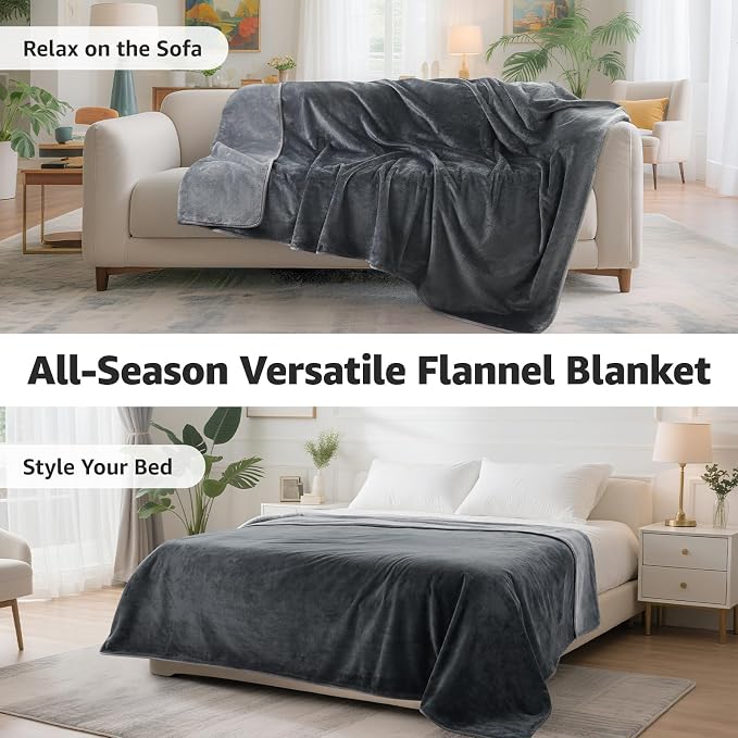 LOOBANI Waterproof Blanket for Bed: Reversible Soft Flannel King Size Bed - Image 8