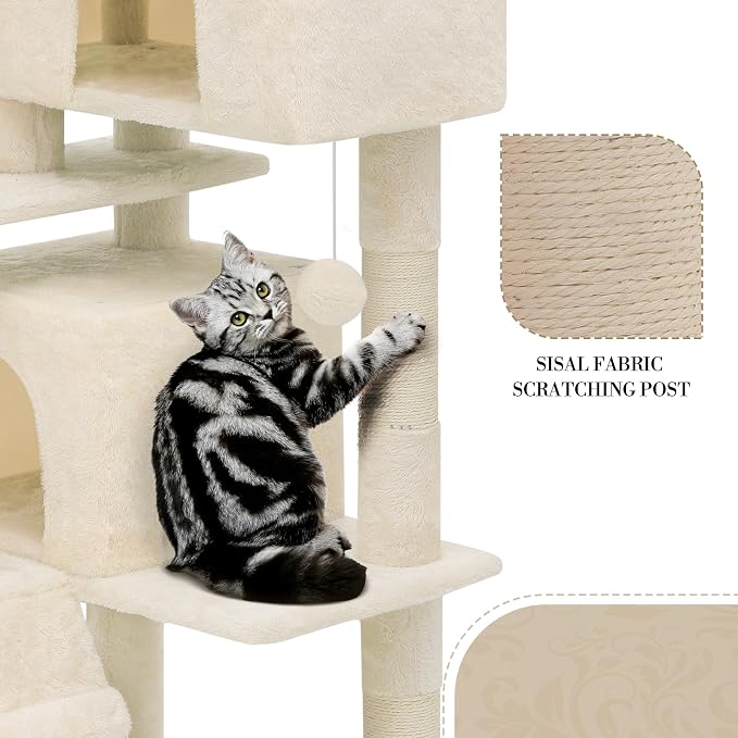 Athena Collection Cat Tree, 70 Inch Cat Tree Tower - Image 6