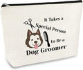 Dog Groomer Gift Makeup Bag Pet Grooming Gifts Cosmetic Bag Dogs Hairdresser by Mikela