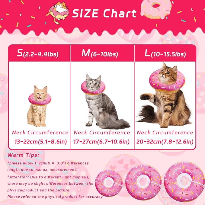 Cat Cone Soft Collar, Adjustable Cat Recovery Collars Kitten Cones to Stop - Image 2