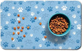 Dog Food Mat, Absorbent Water Bowl Mats Cat Pet Feeding Placemats Blue 17 * 30 by Zoeeya