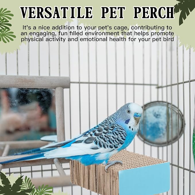 Skyygemm 2 Pieces Parrot Toy Bird Chew Cage Accessories Flat Perch Bird Paw - Image 6