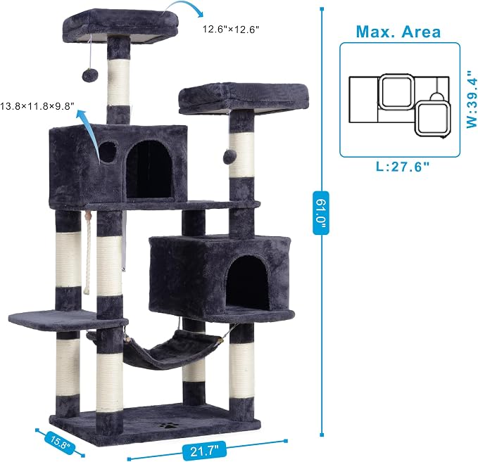 Hey-brother Large Multi-Level Cat Tree Condo Furniture - Image 3