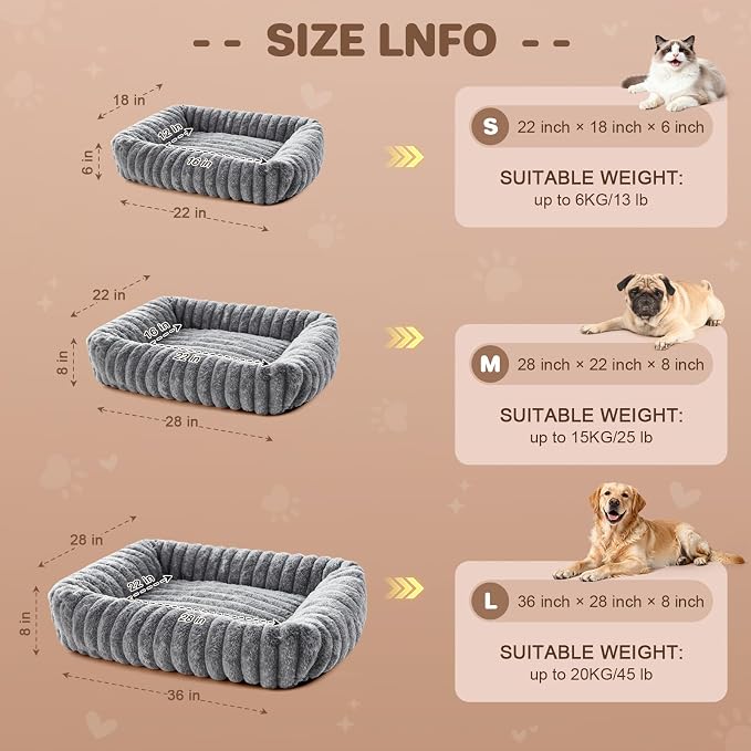 Dog Beds Large Sized Dog, Washable Self Warming Dog Cat Bed Rectangle - Image 5