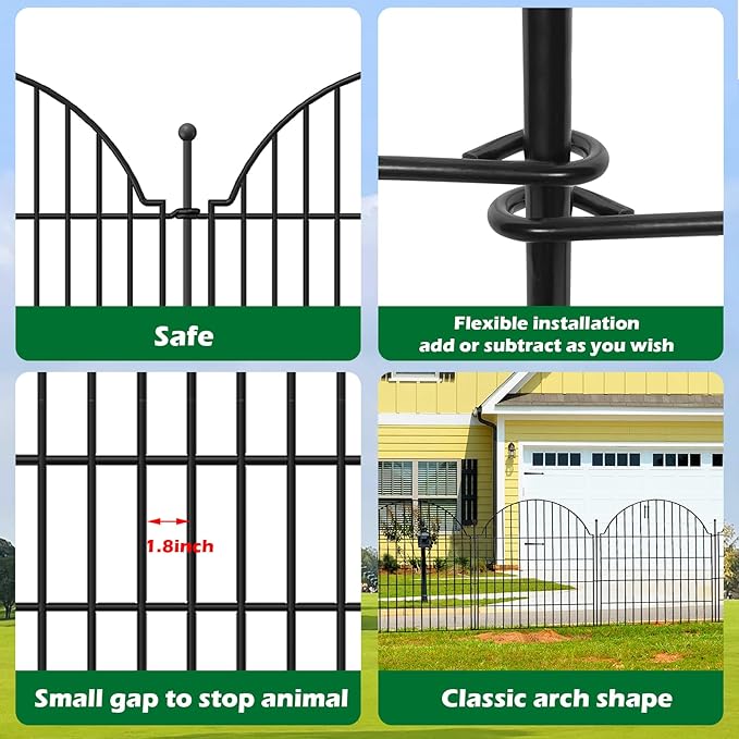 10 Panels No Dig Decorative Garden Fence - Image 4