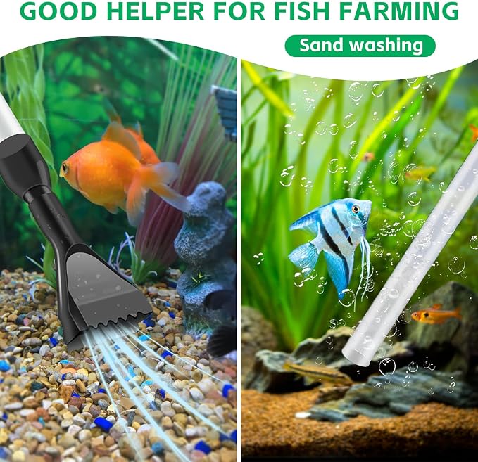 Aquarium Gravel Cleaner, Fish Tank Cleaner, Manual Vacuum Water Changer - Image 2