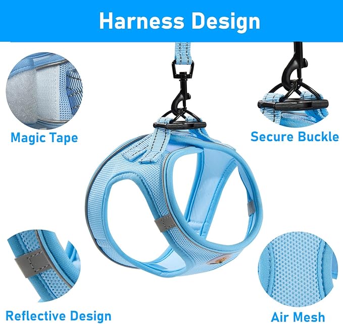 Hipubby Dog Harness and Leash Set, No Pull Soft Mesh Puppy Harness - Image 3