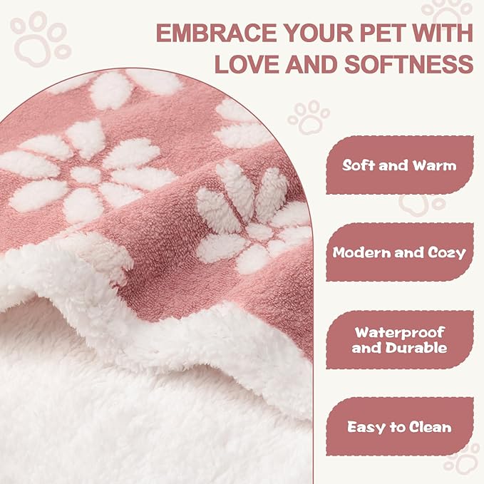 Waterproof Blanket for Dog Puppy Cat, Cute 3D Textured Flower Dog Blanket for - Image 3