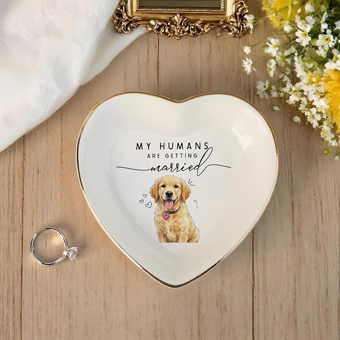Custom Pet Portrait Watercolor Ring Dish, My Humans Are Getting Married Jewelry - Image 4