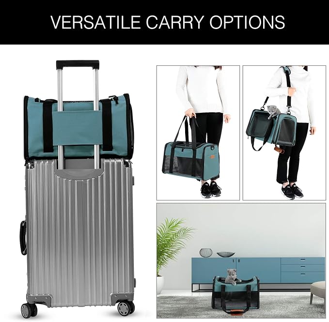 Cat Carrier - Portable Foldable Dog Pet Carrier, Soft-Sided Pet Bag up to 22 Lbs - Image 6