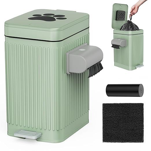 Dog Poop Trash Can for Outside & Indoor, 5L/1.3Gal Small Pet Waste Bin by HomeOrganization
