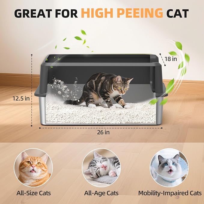 Enclosed Stainless Steel Cat Litter Box - Image 2