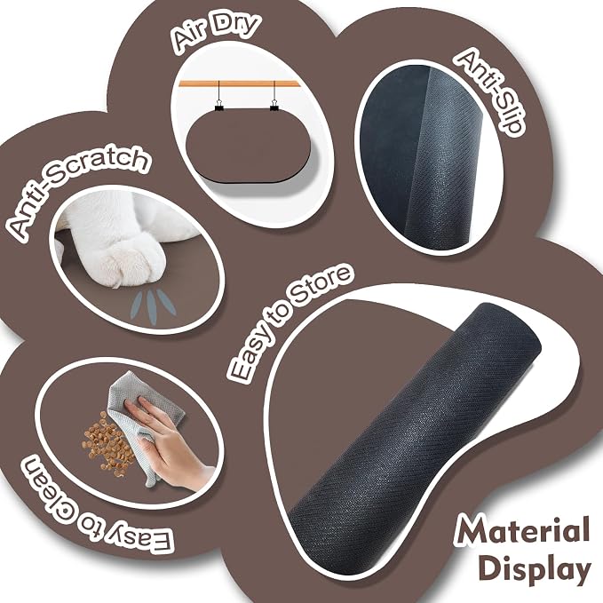 Cat Food Mat 24''x16'', Absorbent Cat Mats - Image 3