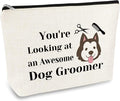 Dog Groomer Gift for Women Makeup Bag Pet Grooming Present Cosmetic Bag Dogs by Mikela