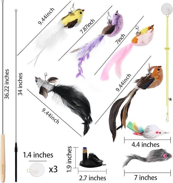 Soarer 3-in-1 Flying Bird Cat Toys - Image 7