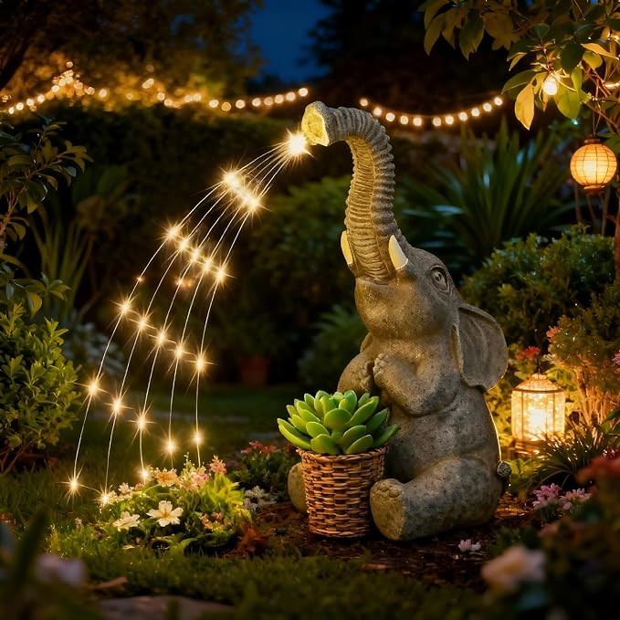 Lyeasw Solar Garden Decor Elephant Statues – Birthday Gifts by Lyeasw