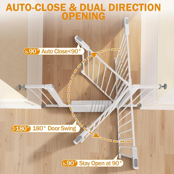 Baby Gate for Stairs, 29.7-43" Auto Close Dog Gate for Doorways & Hallways - Image 7