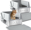 Stainless Steel Litter Box 2 Pack, XL Metal Litter Box by Futam