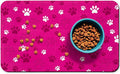 Dog Food Mat, Absorbent Water Bowl Mats Cat Pet Feeding Placemats Pink 17 * 30 by Zoeeya