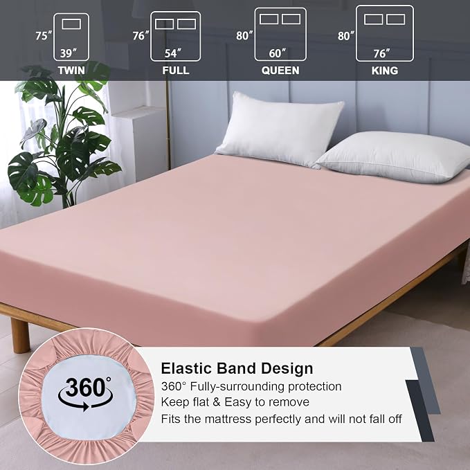 Waterproof Mattress Protector King, Fitted Sheet Style Breathable Mattress Cover - Image 5