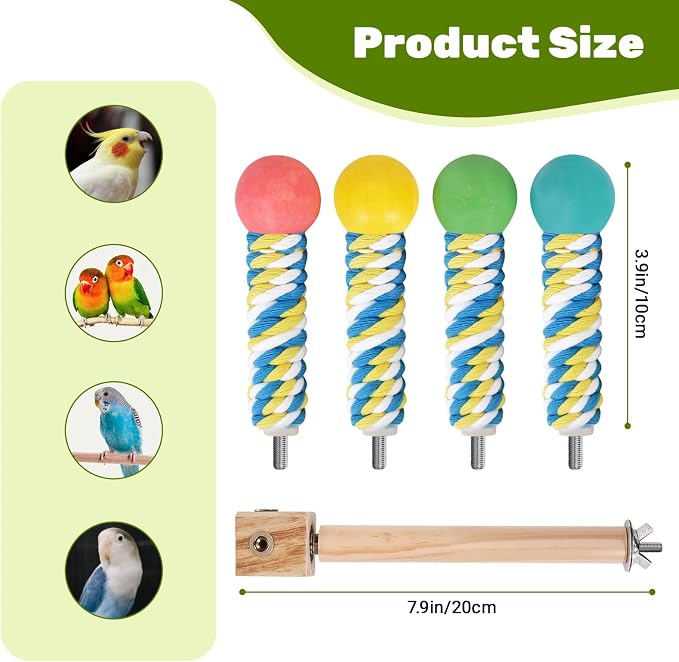 Bird Perch Toy, Parrot 360° Interactive Rotating Toy - Image 5