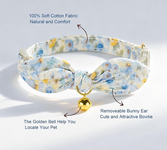 Bunny Ear Bowtie Cat Collar - Image 2