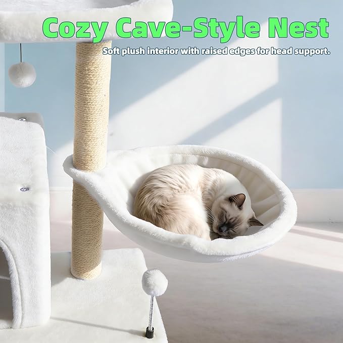 Cat Tree with Cat Condo and Hammock, Cat Tree with Scratching Posts and - Image 5