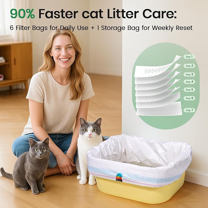 Sifting litter bags with 7-Day Litter System, Heavy Duty Thickened litter liners - Image 7