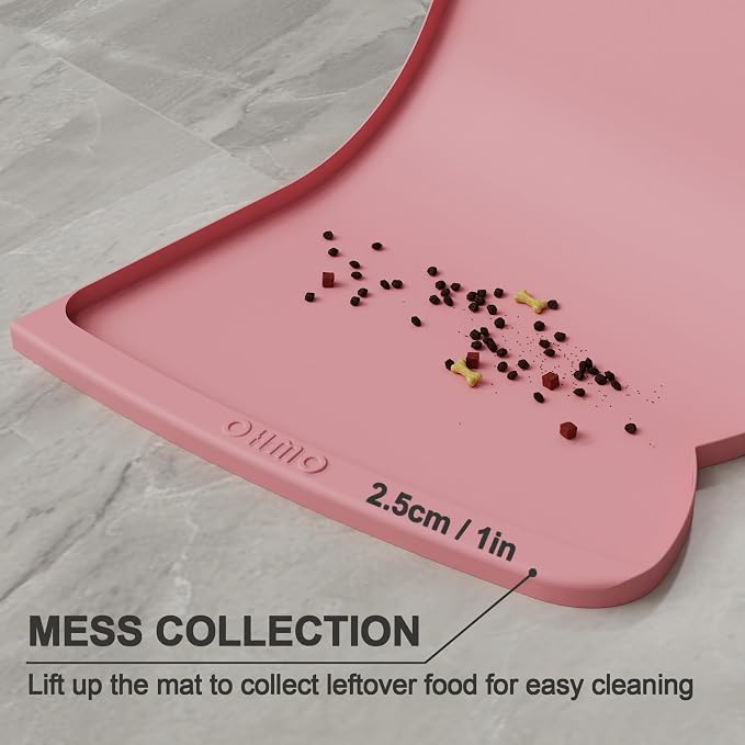 OHMO Dog Food Mat w/Residue Collection Pocket Silicone Pet Feeding Mat - Image 3