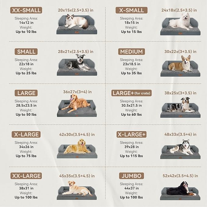 Large Dog Bed Orthopedic Washable: Dark Grey Dog Bed - Image 6