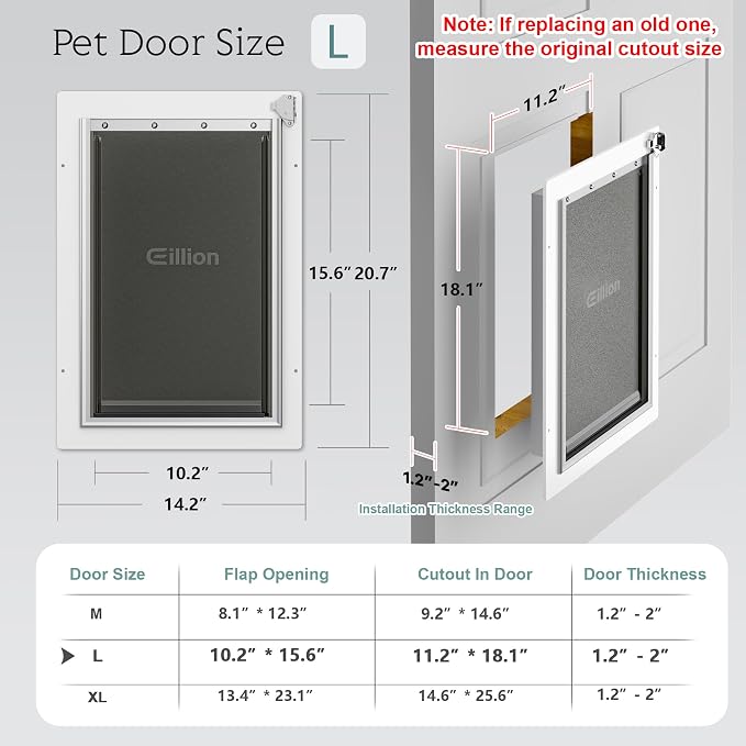 Large Dog Door for Exterior Door Dog Door for Door, Doggie Door - Image 5