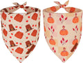 ADOGGYGO Thanksgiving Dog Bandanas 2 Pack, Reversible Turkey Pumpkin Pet Scarf by ADOGGYGO