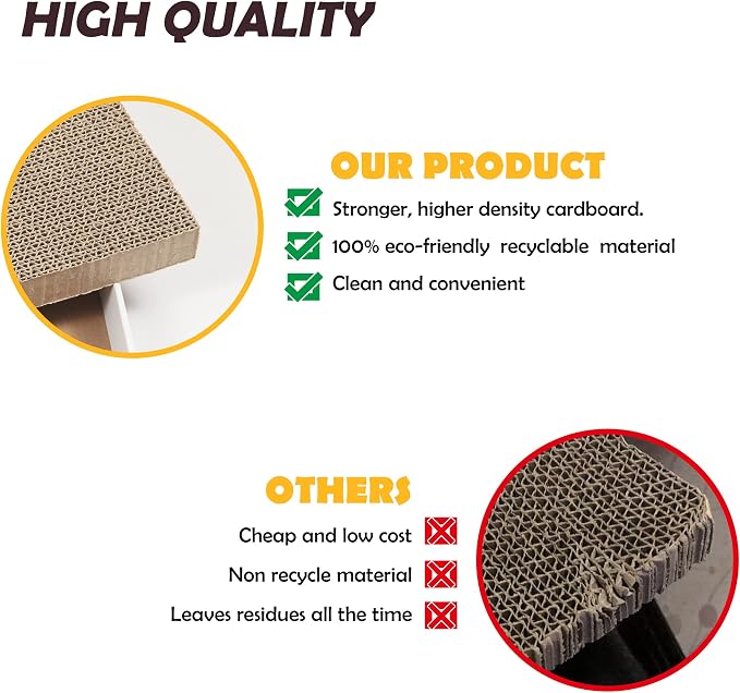 Cat Scratcher, 17.3"L x 7.9"W x 4.7"H, Reversible Design - Image 5
