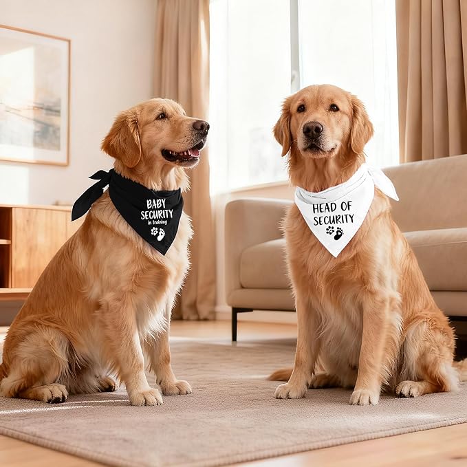 2 Pack Dog Bandana Pregnancy Announcement, Baby Security in Training and Head - Image 5