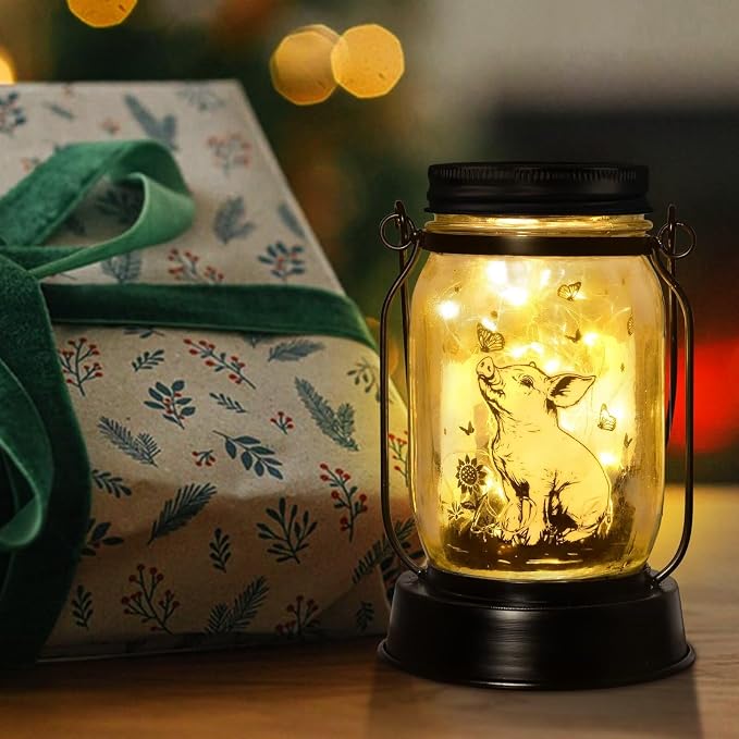 kyoryuger Pig Gifts for Women/Men/Kids Pig Lovers Animal Solar Lantern - Image 2