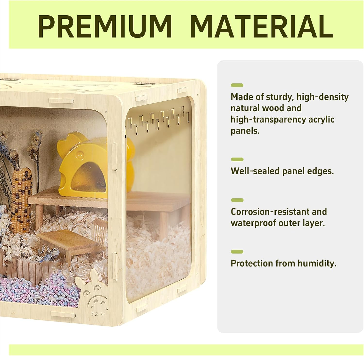 31.5 inch Wooden Hamster Cage, Large Habitat, Openable Top - GlobalHabitat Supply