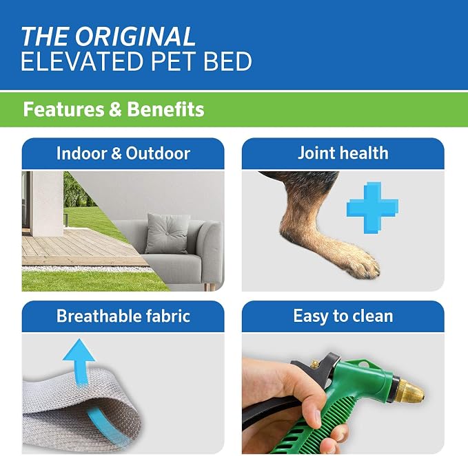 Coolaroo The Original Cooling Elevated Pet Bed, Brunswick Green - Image 3