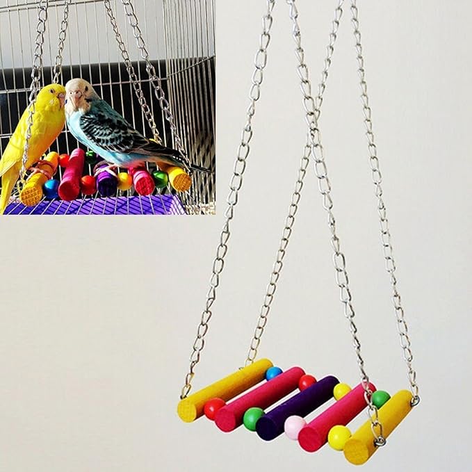 Vktech® 5pcs Pet Bird Parrot Parakeet Budgie Cockatiel Cage Hammock Swing Toy - Image 3