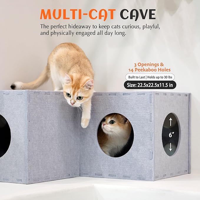 PETKARAY Cat Tunnel, Original Cat Hideaway Cave - Image 3