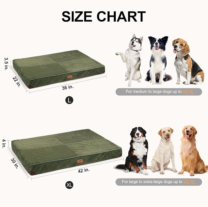 FUKUMARU Dog Bed, Thickened Corduroy Orthopedic Dog Beds - Image 6