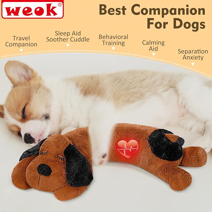 Puppy Heartbeat Toy for Separation Anxiety Relief, Heartbeat Stuffed Animal - Image 3